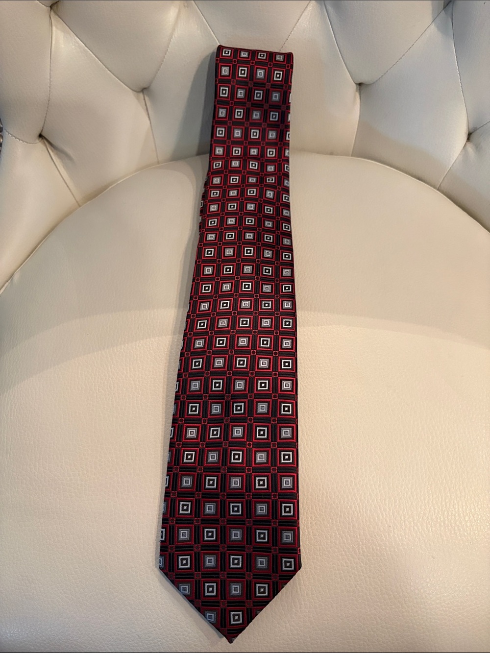 croft & barrow Red Geometric Square Tie